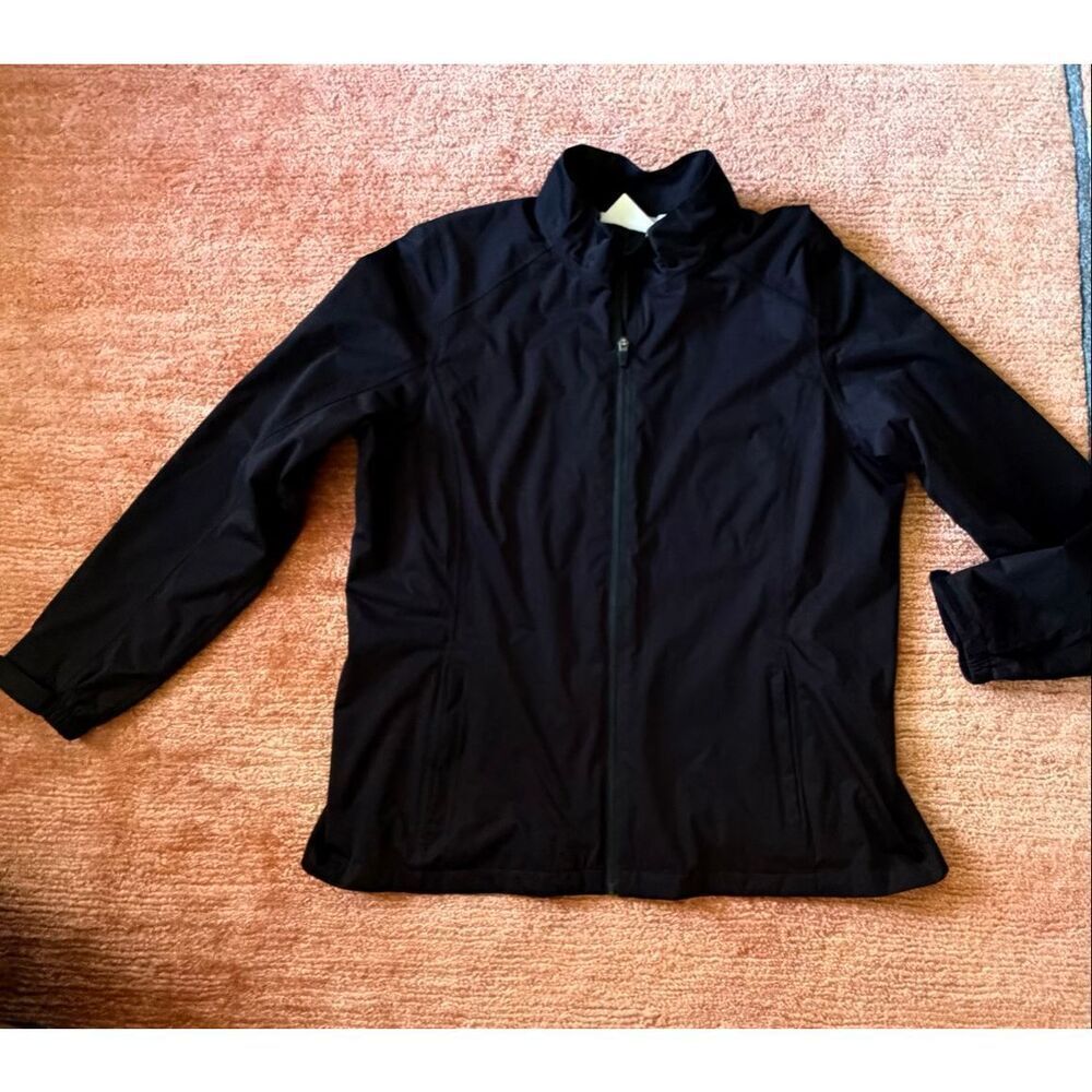 Lady Hagen Black Rain Jacket XXL Lightweight Zip Up Velcro Sleeves
